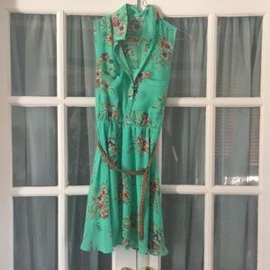 Sweet little summer dress with a brown belt